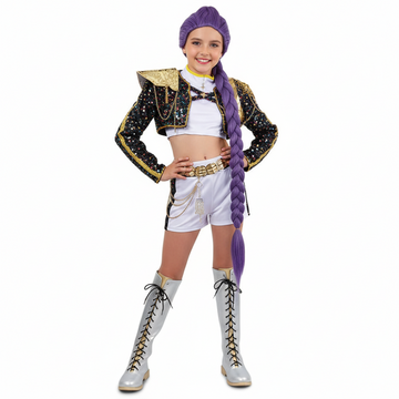 Déguisement Enfant KPop Demon Hunters Huntrix Golden Tenue Noire Costume 2